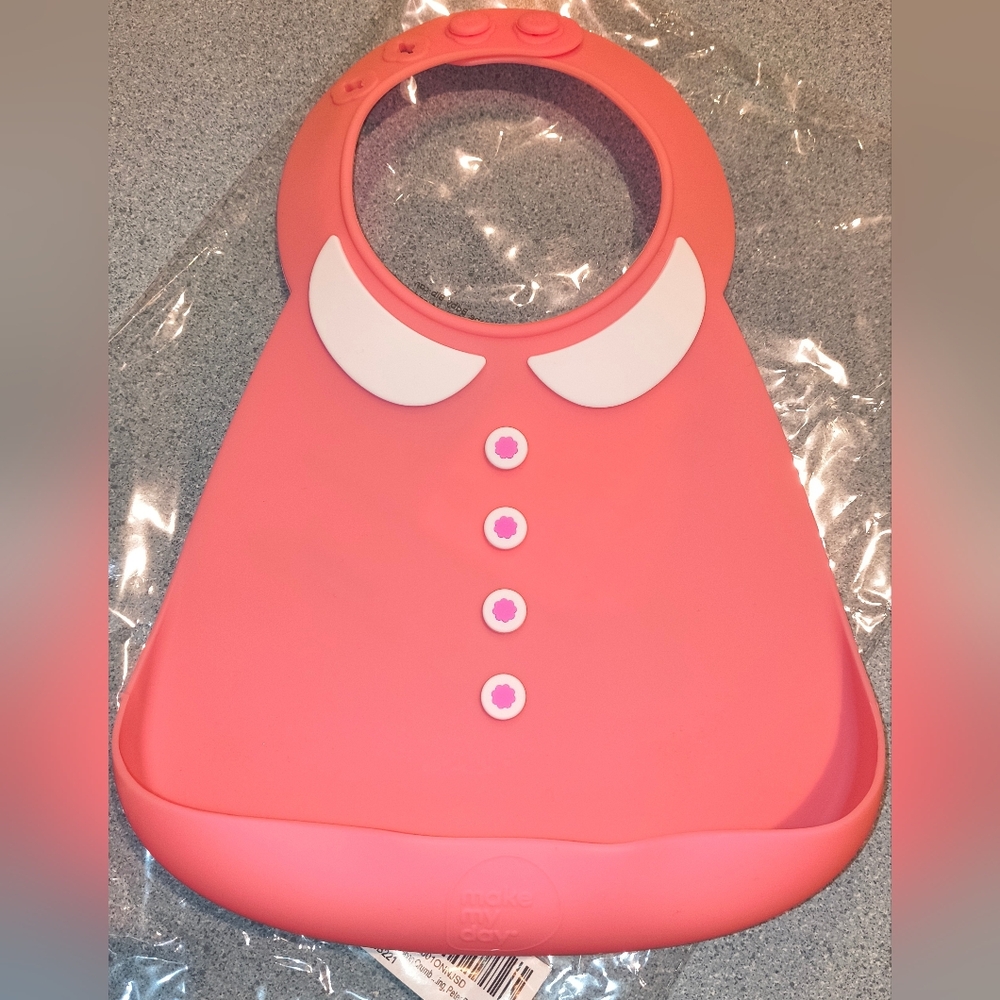 Make My Day Bib - Peter Pan Collar- Pink